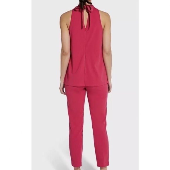 Adrianna Papell Pink Knit Crepe Jumpsuit - Picture 7 of 10
